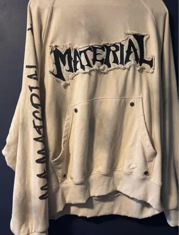 MATERIAL 후드 부착 후드티 베이지