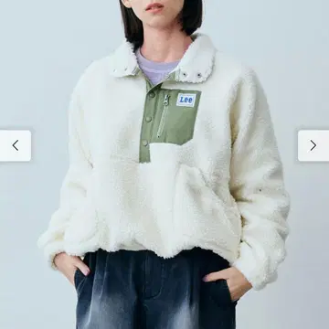 리 하프 지퍼 보아 자켓 아이보리