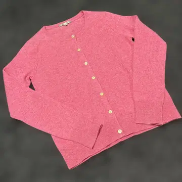 UNIQLO 핑크 캐시미어 100% 니트 가디건 M 사이즈