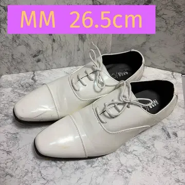새상품급 MM 에나멜 화이트 레이스업 드레스 신발