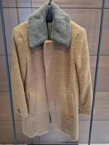 라운지 리자드 알파카 샤기 더블 크로스 스텐카라 코트