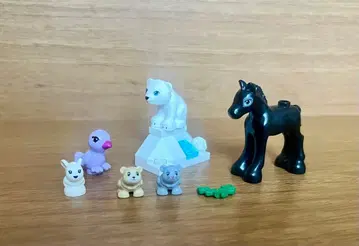 레고 LEGO 정품 동물 미니 피규어 블랙 말 북극곰 햄스터 토끼 새