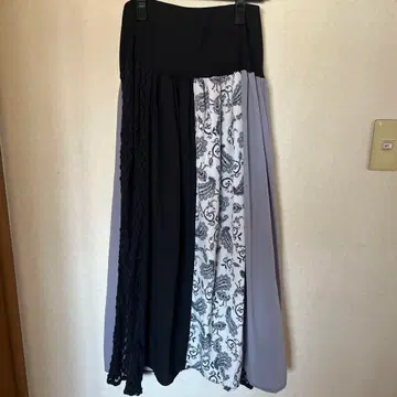 패치워크 롱 스커트