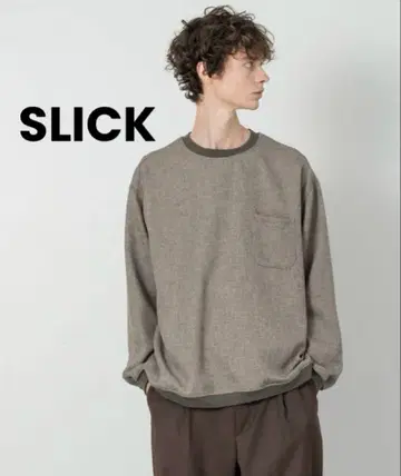 [ SLICK ] 스릭 츠무기 트위드 풀오버 브라운 사이즈 1