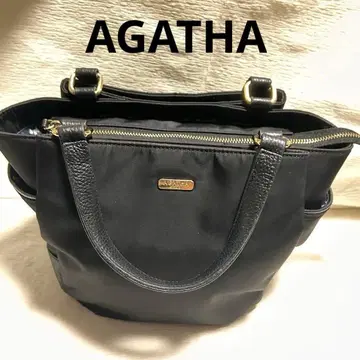AGATHA 아가타 가죽 x 나일론 핸드백