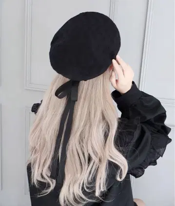 Whinny 푸아푸아 면구름 날씨 베레모 블랙