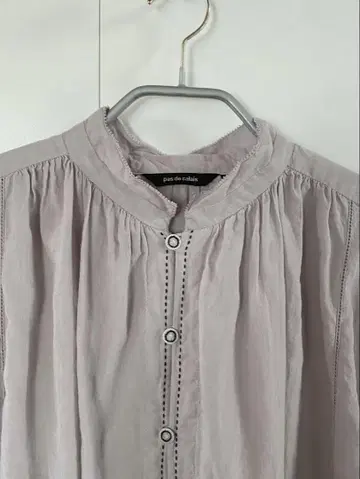 pas de calais 파드칼레 스탠드 카라 셔츠 블라우스 그레이 계열