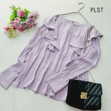 PLST 프릴 블라우스 퍼플