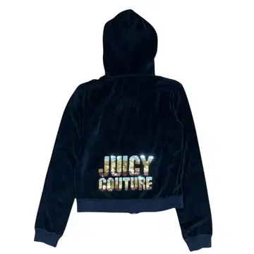 L 사이즈 JUICY COUTURE 주시 벨로아 후드티 블랙