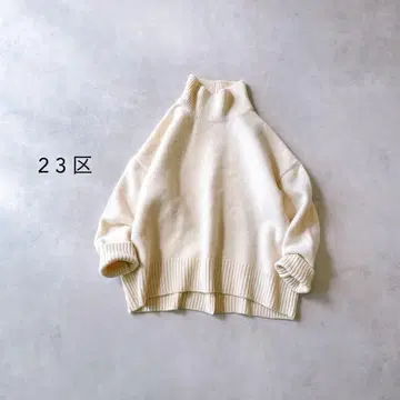 새상품급 23구 울 캐시미어 하이넥 니트 메리노울 아이보리