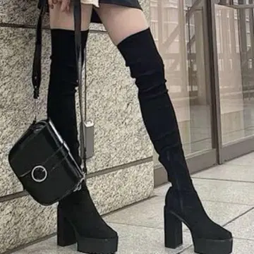 새상품급 EMODA 에모다 탱크 벌키 롱 부츠 니하이 M 사이즈