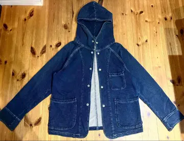 AOZORA 아오조라 후드 부착 스티치 데님 커버올