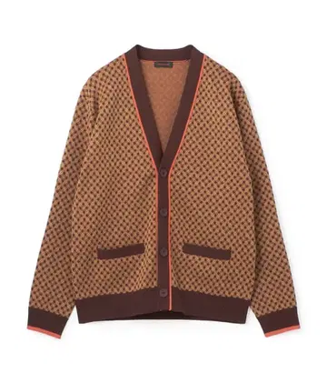 [신상] CABaN 코튼 폴리에스테르 체크 자카드 가디건