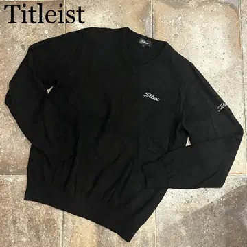 Titleist 남성용 캐시미어 긴팔 V넥 스웨터 블랙