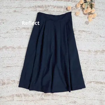 Reflect 네이비 롱 스커트 허리밴딩 안감 부착 깔끔한