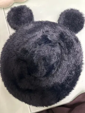 디즈니 곰 귀 다크 그레이 모자