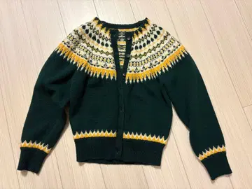 freada 노르딕 니트 가디건 다크 그린