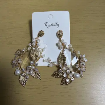 [ 브라이덜 ] Ksmily 플라워 귀걸이 골드