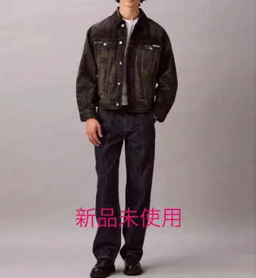 [ 미사용 새상품 ] 캘빈클라인 데님 자켓 90s 블랙 트랙 자켓