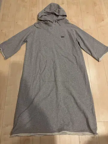 Lee 후드 부착 롱 원피스 그레이