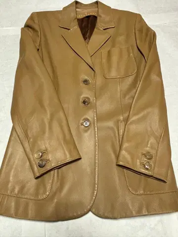 TRUSSARDI 브라운 가죽 자켓 42L