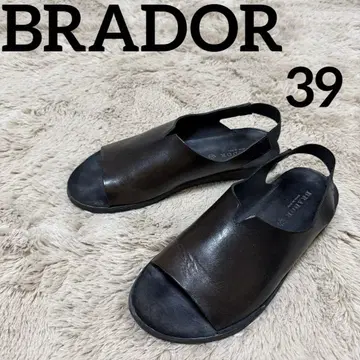 BRADOR 브라도르 다크 브라운 가죽 샌들 39 이탈리아