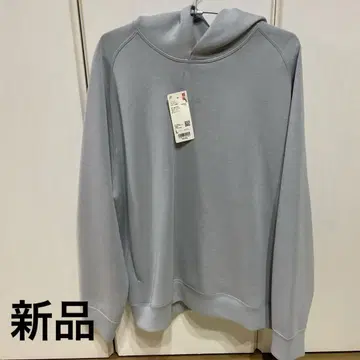 유니클로 스트레치 드라이 맨투맨 풀 후드티 라이트 그레이