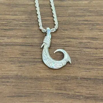 실버 후크형 목걸이 MAILE 하와이안 주얼리 45cm