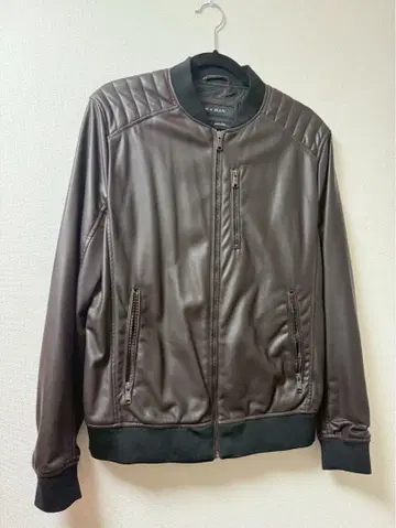 ZARA MAN 브라운 페이크 레더 자켓 L