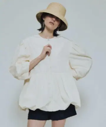 페플럼 벌룬 블루종 아이보리 셀포드