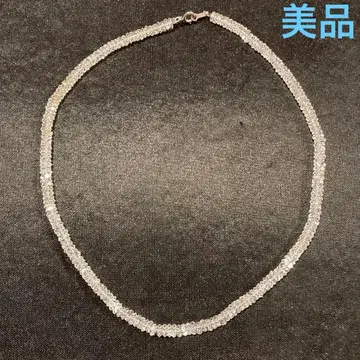 [ 새상품급 ] 수정 크리스탈 목걸이 스톤 투명 실버 925 각인 있음