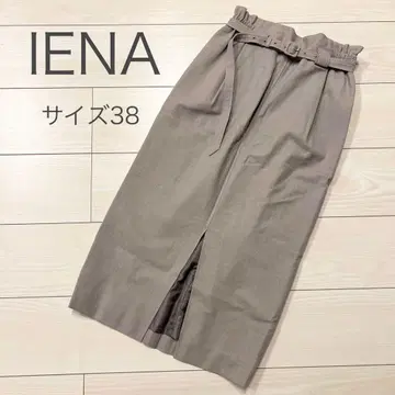 IENA 울 혼방 벨트 타이틀 스커트 38