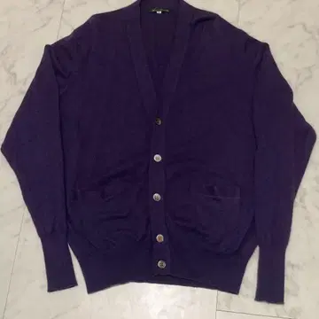 스웨터 보라색 가디건 캐시미어 100%