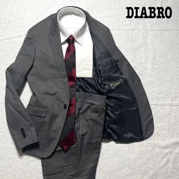 DIABRO 그레이 무지 M 사이즈 노턱 수트 상하의 셋업