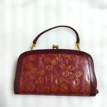 카빙 지갑 오사 이백 손 조각 쇼와 레트로 일본풍 패턴 가마구치 토트