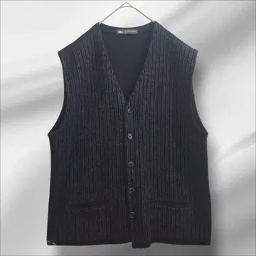 H L HENRI-LUC CHAPUIS 알파카 울 니트 베스트 블랙 L