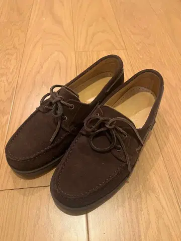 파라부트 말로 브라운 스웨이드 7.5 데크 슈즈 로퍼