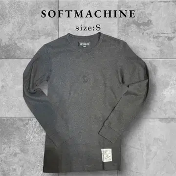 SOFTMACHINE 플레이잉 핸드의 로고 자수 롱 T 사이즈 S