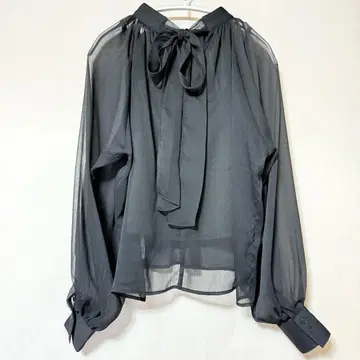 [ moussy ] 블랙 시스루 2Way 셔츠 긴팔 이너 포함