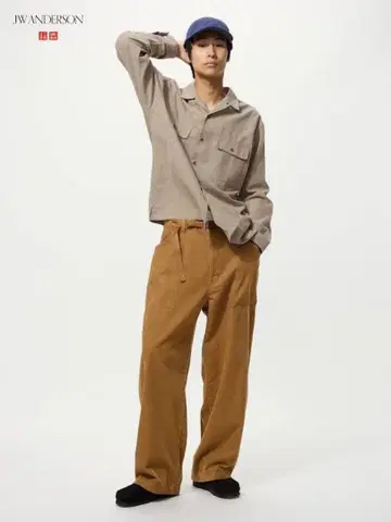 유니클로 JW ANDERSON 브러쉬드 코튼 오버 사이즈 셔츠 L