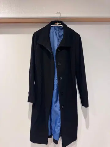 ORIHICA 블랙 롱 코트 허리 벨트 포함
