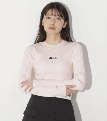 JILL by JILL STUART 비쥬 컴팩트 로고 니트
