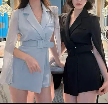 랜디 시어 슬리브 자켓 콤비네존