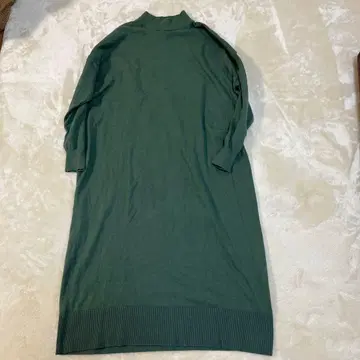 GLOBAL WORK 그린 니트 원피스 긴팔 롱 기장 루즈핏