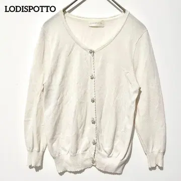 로디스포토 펄 버튼 가디건 [ M ] 화이트 비쥬 긴팔 심플