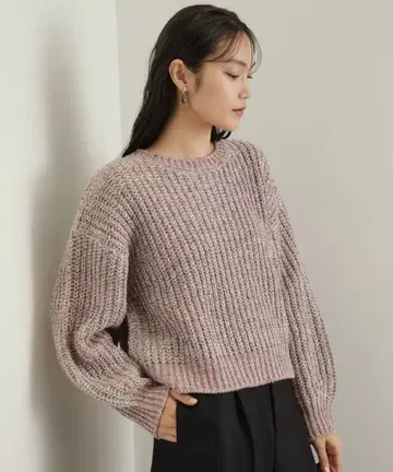오파크 클립 컬러 MIX 미들 게이지 니트
