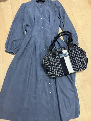 그레이 스웨이드풍 롱 원피스 kate spade 백