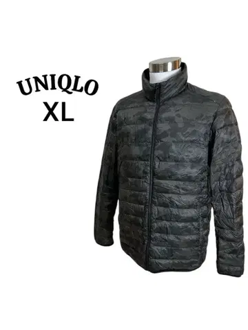 UNIQLO XL 블랙 카모플라쥬 울트라 라이트 다운 자켓