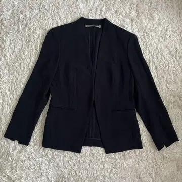띠어리 럭스 노카라 자켓 DONNA.A LIFT 다크 네이비 36