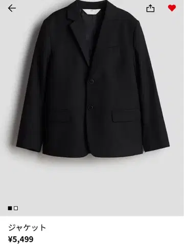 H&M 블랙 자켓 kids 사이즈/165